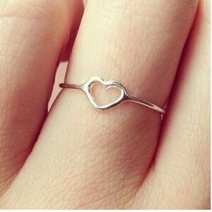 VERAMEAT Sterling Silver Got Heart? Thin Stackable Ring Size 7.5
